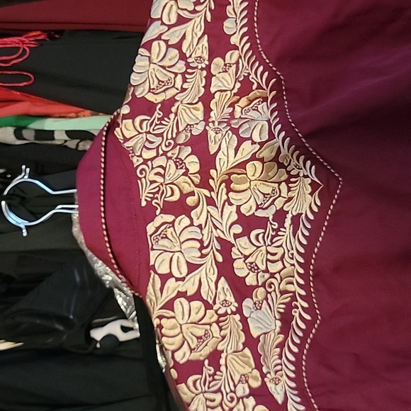 Maroon and tan womens Scully shirt - Picture 5 of 5